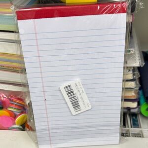 Red and White Lined Notepad 4 total